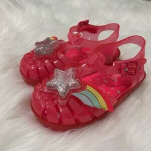 Mini Melissa pink rainbow possession jelly sandals